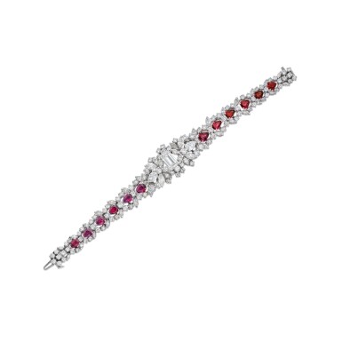 View full screen - View 1 of Lot 208. Diamond and Ruby Bracelet.