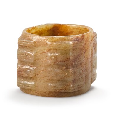 View full screen - View 1 of Lot 612. AN ARCHAIC CELADON JADE CONG NEOLITHIC PERIOD, LIANGZHU CULTURE | 新石器時代 良渚文化玉琮.