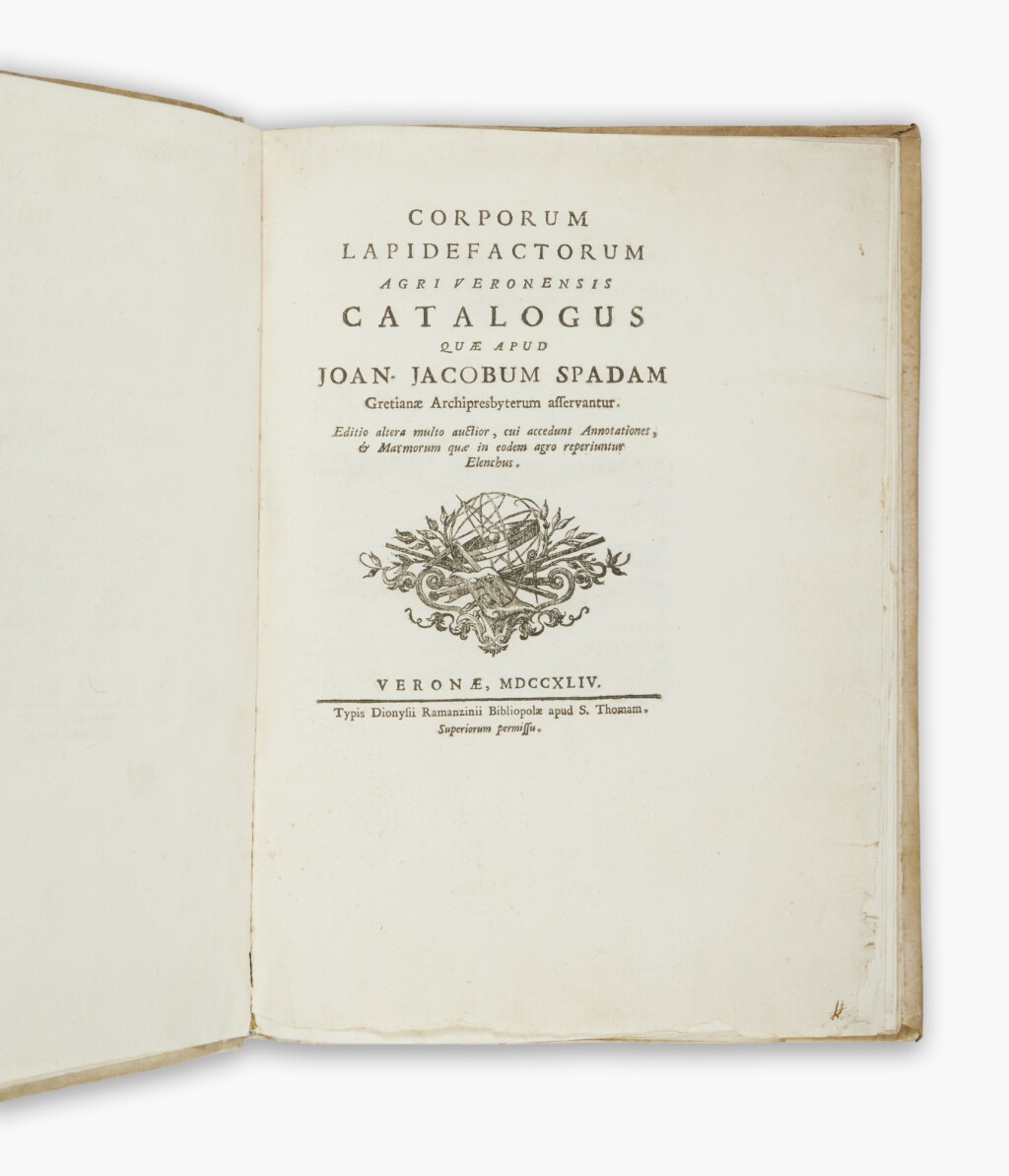 View full screen - View 1 of Lot 202. Spada, Giovanni Giacomo | First edition of Spada’s illustrated catalogue of Veronese fossils.