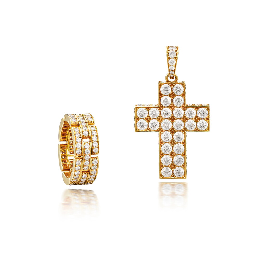 Voir en plein écran - Voir 1 du lot 2818. 'Maillon Panthère' Diamond Ring; and Diamond Pendant |卡地亞 | 'Maillon Panthère' 鑽石戒指; 及 鑽石掛墜.