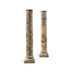 A pair of Italian Sarrancolin marble columns, probably 19th century | Paire de colonnes en marbre Sarrancolin, Italie, probablement XIXe siècle