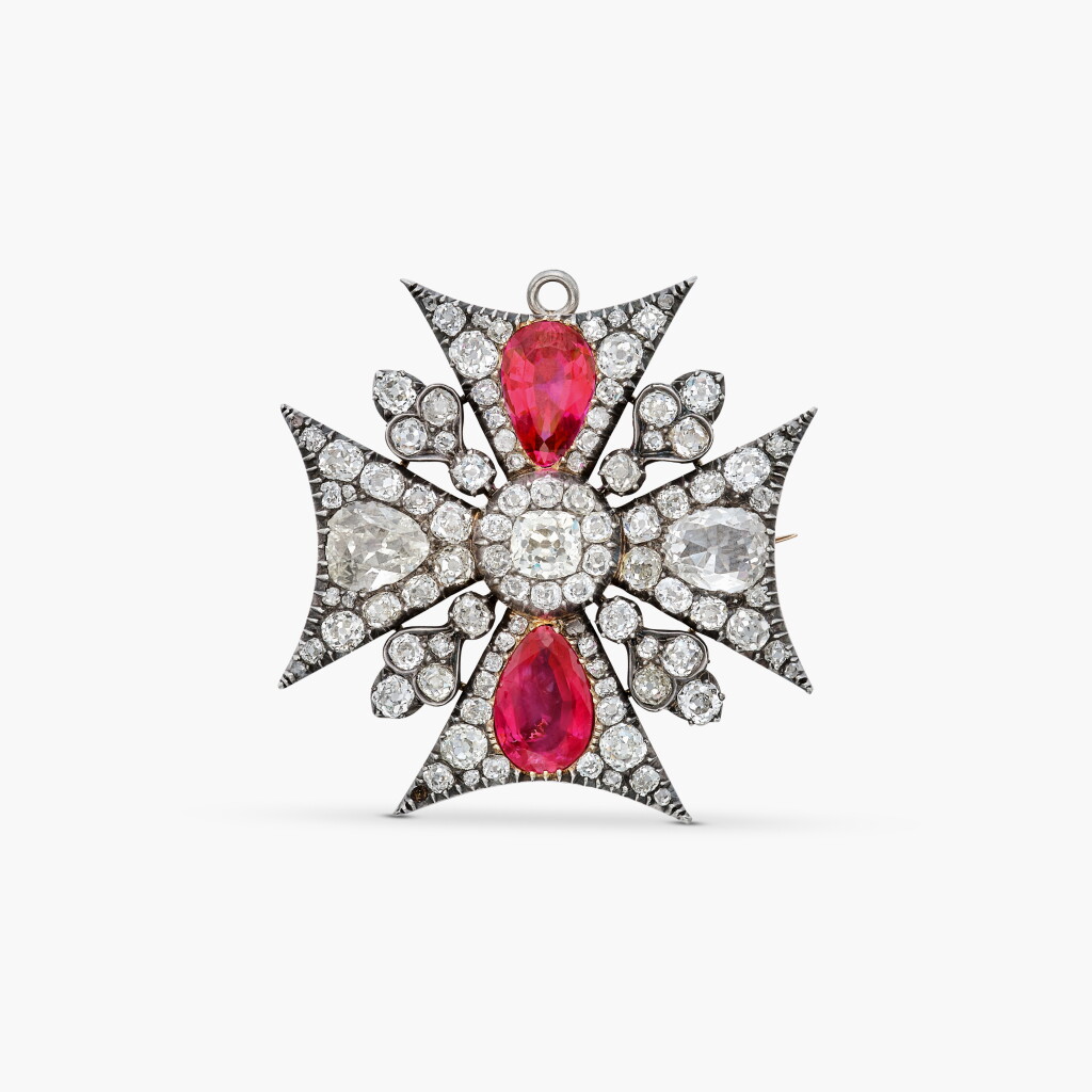 View full screen - View 1 of Lot 297. Ruby and Diamond Pendant-Brooch.