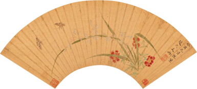 View full screen - View 1 of Lot 3011. Wen Shu 1595 - 1634 文俶 1595-1634 | Orchids and Butterfly 花蝶圖.