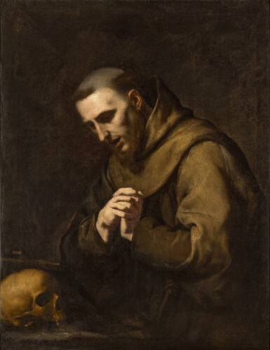 View full screen - View 1 of Lot 647. Saint Francis in meditation.