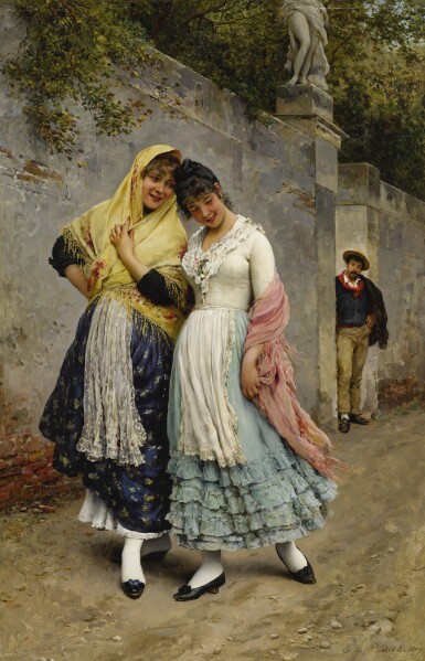 View full screen - View 1 of Lot 781. Eugen von Blaas | THE FLIRTATION.