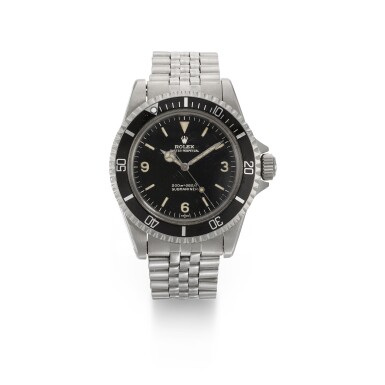 View full screen - View 1 of Lot 377. ROLEX | SUBMARINER "EXPLORER DIAL", REF 5513, STAINLESS STEEL WRISTWATCH WITH RARE DIAL AND BRACELET, CIRCA 1964.