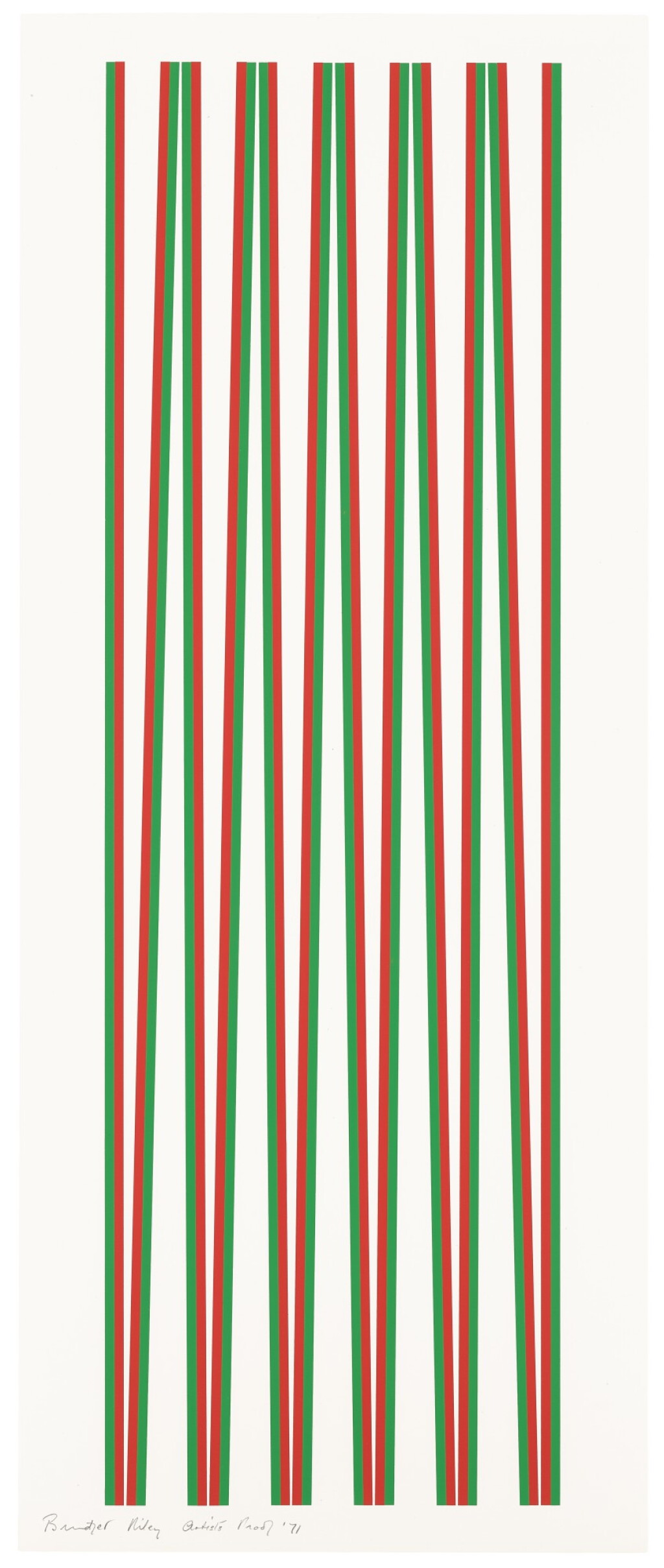 Voir en plein écran - Voir 1 du lot 881. BRIDGET RILEY | ELONGATED TRIANGLES 2.