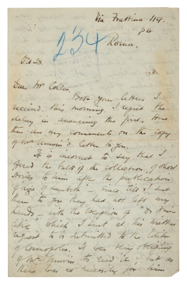 View full screen - View 1 of Lot 1202. Maugham, William Somerset | A lengthy missive to his literary agent, with a copy of "Liza of Lambeth".