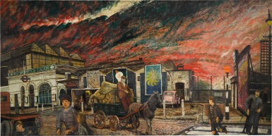 View full screen - View 1 of Lot 153. Crossing the Road, West Brompton Station.