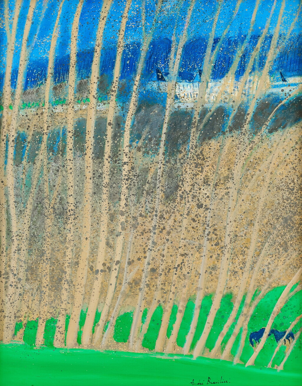 View full screen - View 1 of Lot 2004. André Brasilier 安德烈・布拉吉利 | A travers les branches 透過樹叢間.