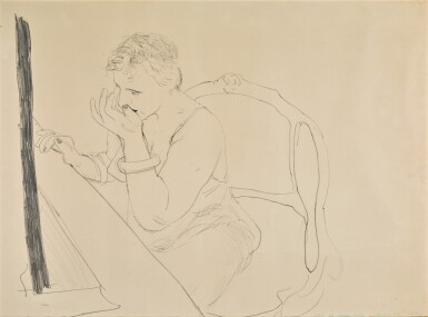View full screen - View 1 of Lot 145. DAVID HOCKNEY, R.A. | CELIA ADJUSTING HER EYELASH (GEMINI 837).