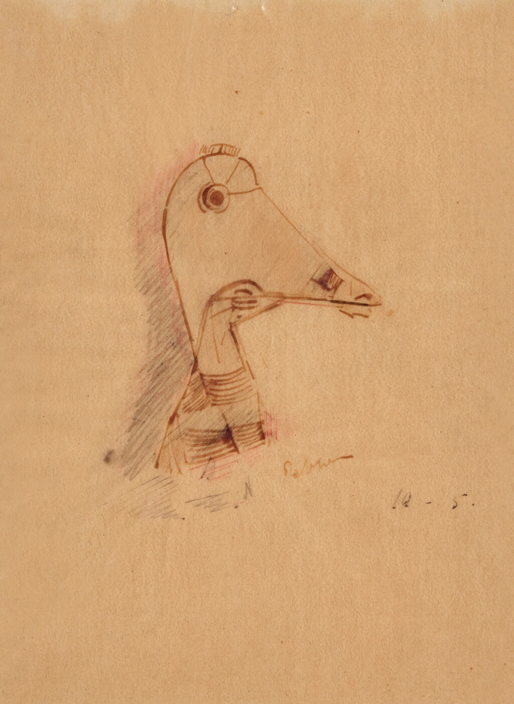 View full screen - View 1 of Lot 235. Costume Design for a Bird's Head.