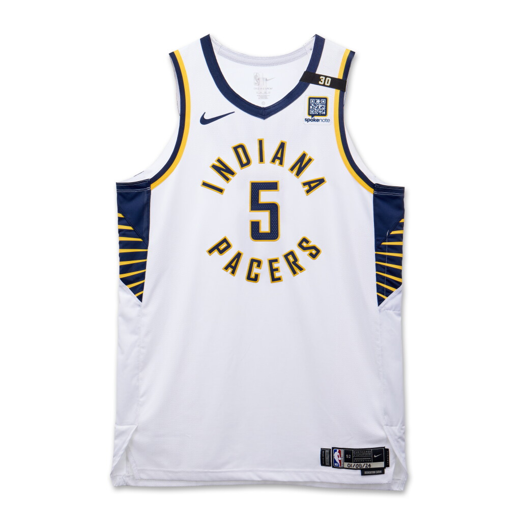 View full screen - View 1 of Lot 50. Jarace Walker Indiana Pacers 2023-2024 Game Worn Association Edition Jersey.