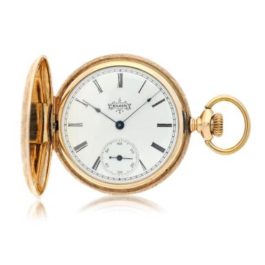 View full screen - View 1 of Lot 193. A yellow gold hunting case watch, Circa 1940.