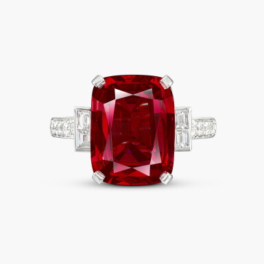 View full screen - View 1 of Lot 1373. Spinel and Diamond Ring | 5.82克拉 天然「緬甸」未經加熱尖晶石 配 鑽石 戒指.