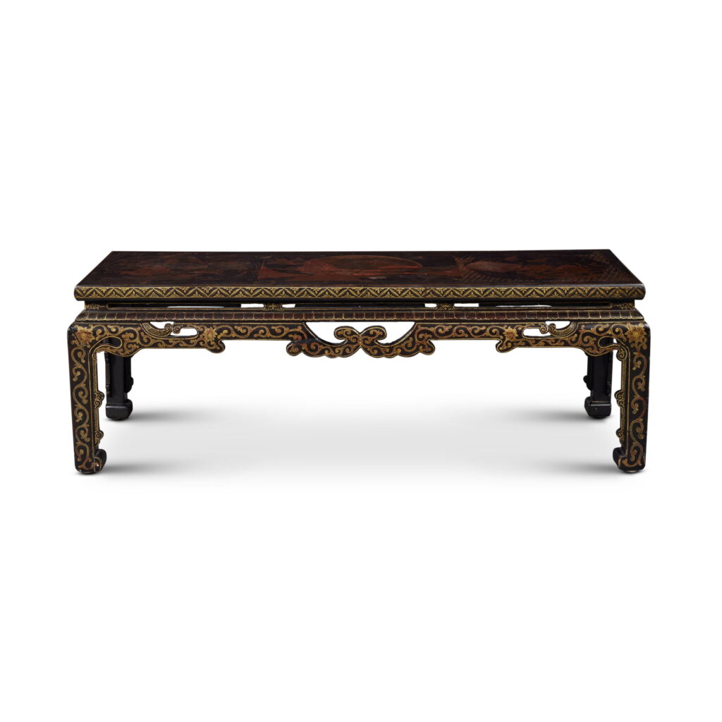 View full screen - View 1 of Lot 73. A Chinese Gilt, Red, and Black Lacquer Rectangular Low Table, 19th Century.