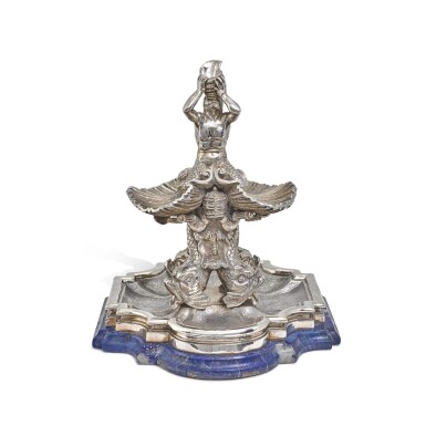 View full screen - View 1 of Lot 7. An Italian silver and lapis lazuli centrepiece, Rome, circa 1900, maker's mark CC conjoined.