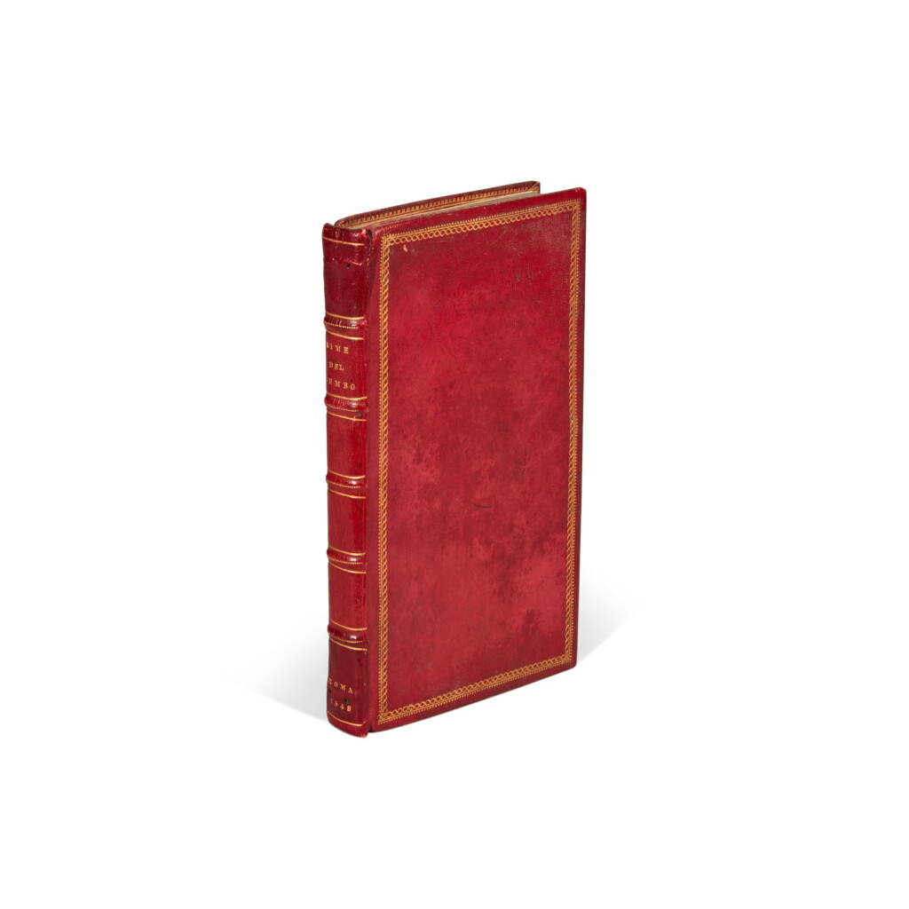 View full screen - View 1 of Lot 1599. Bembo, Delle rime, Rome, 1548, Italian red straight-grained morocco gilt, c. 1800, blue-paper copy.