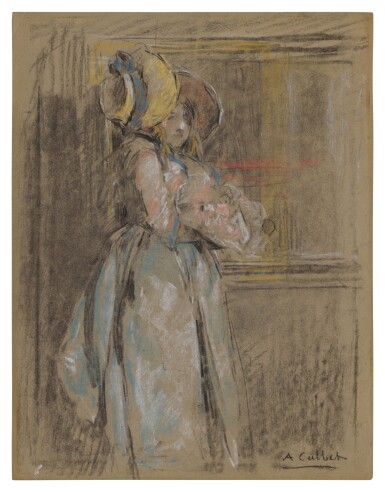 View full screen - View 1 of Lot 277. A young woman reflected in a mirror.