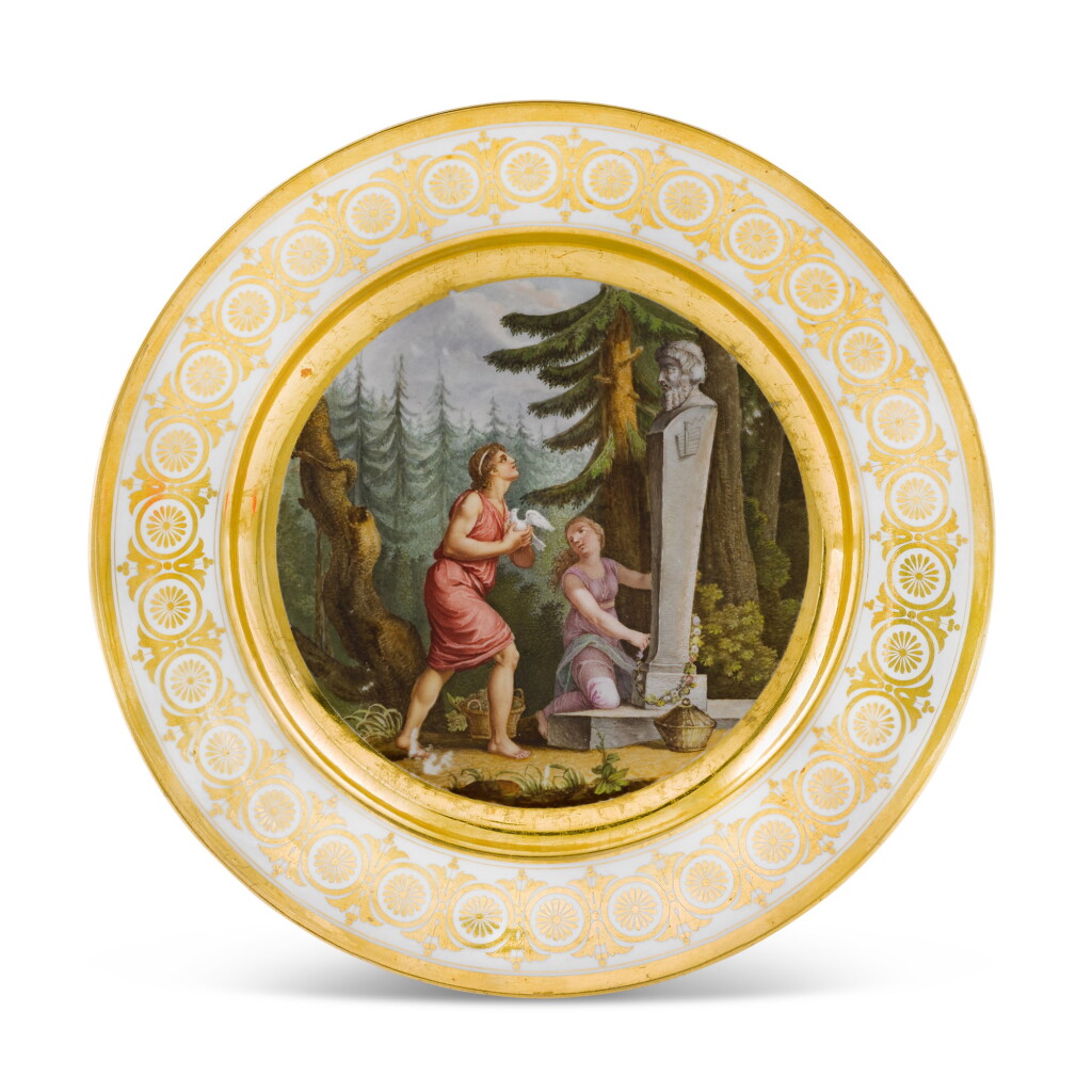 View full screen - View 1 of Lot 533. A porcelain cabinet plate from the Mikhailovsky Service, Imperial Porcelain Factory, St Petersburg, 1819-1922.