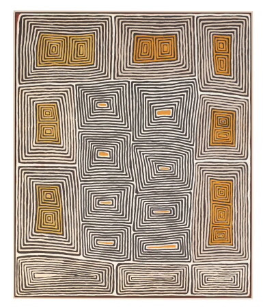 View full screen - View 1 of Lot 21. RONNIE TJAMPITJINPA BORN | DESIGNS RELATING TO THE SITE OF KAMPURARRPA.