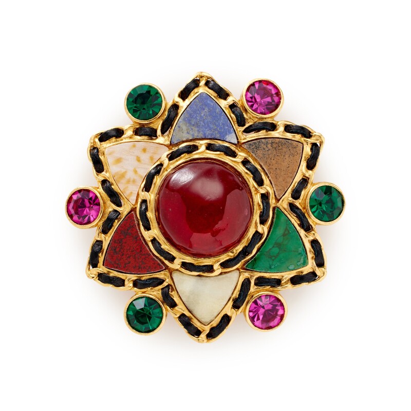 Coco Chanel Brooch Vintage Chanel Accessories Gold Metal, Black