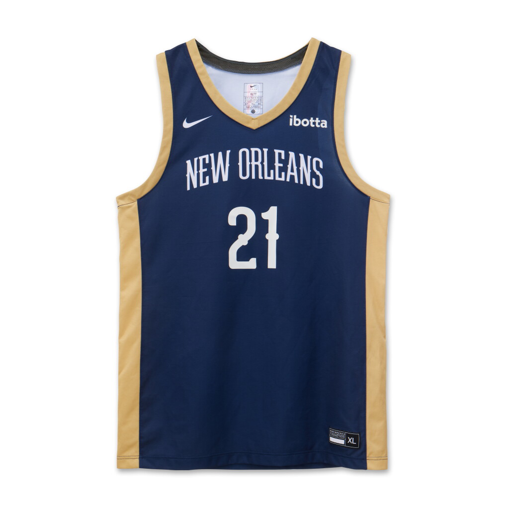 View full screen - View 1 of Lot 29. Yves Missi New Orleans Pelicans 2024 Summer League Game Worn Jersey | NBA 2K25 Summer League Debut.