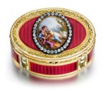 A jewelled two-colour gold and enamel snuff box, Charles Le Bastier, Paris, 1775, and later