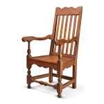 RARE WILLIAM AND MARY JOINED WALNUT BANISTER-BACK ARMCHAIR, PENNSYLVANIA, CIRCA 1730