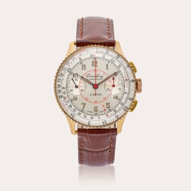 View full screen - View 1 of Lot 682. Reference 769 Chronomat | A yellow gold chronograph wristwatch, Circa 1946.