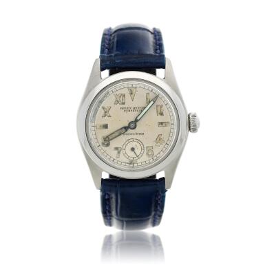 View full screen - View 1 of Lot 167. Reference 4220 Oyster Perpetual A stainless steel wristwatch, circa 1943.