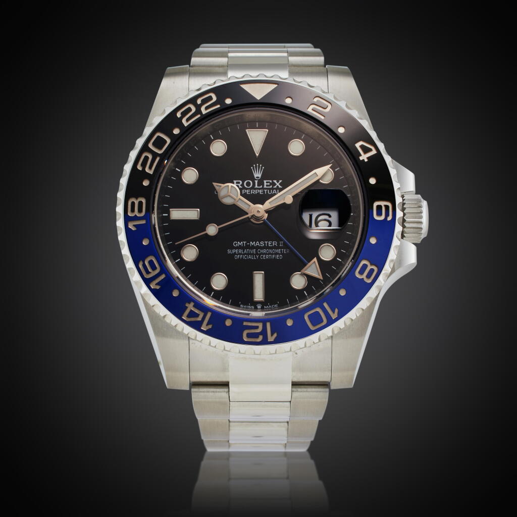 View full screen - View 1 of Lot 9. Reference 126710BLNR GMT-Master II ‘Batman’ | A stainless steel dual time wristwatch with date and bracelet, Owned and Worn by Tom Brady, Circa 2021 .