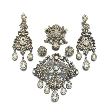 View full screen - View 1 of Lot 1084. A set of silver and paste jewellery, 19th century.