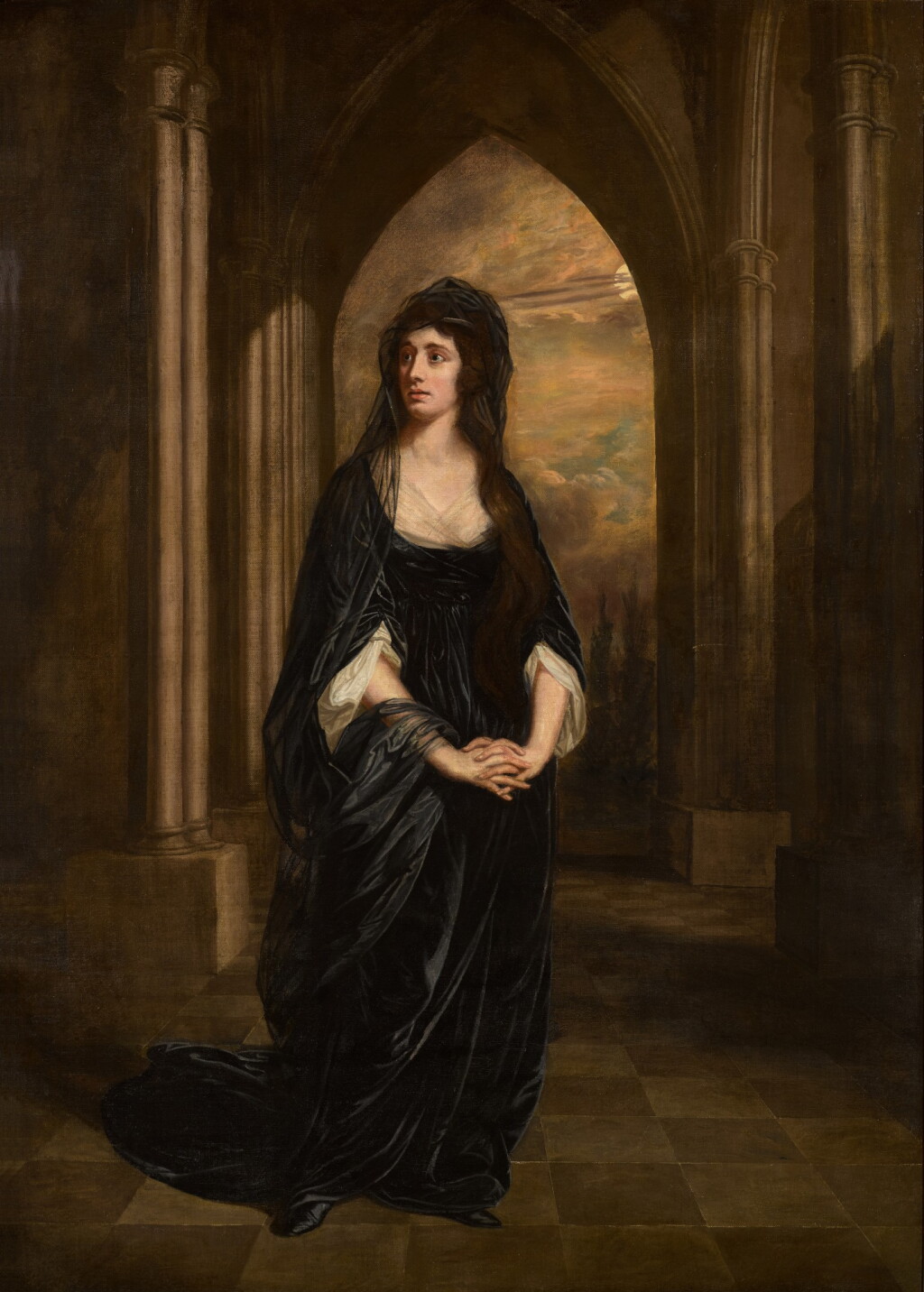 View full screen - View 1 of Lot 208. Portrait of Mrs. Siddons in the character of Melancholy from Milton's 'Il Penseroso'.