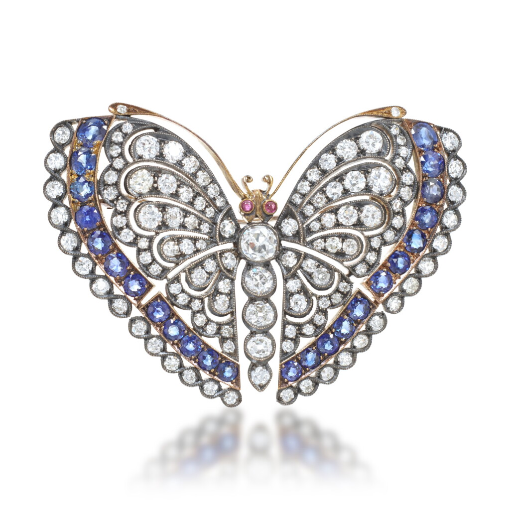 View full screen - View 1 of Lot 91. Sapphire, Ruby and Diamond Brooch.