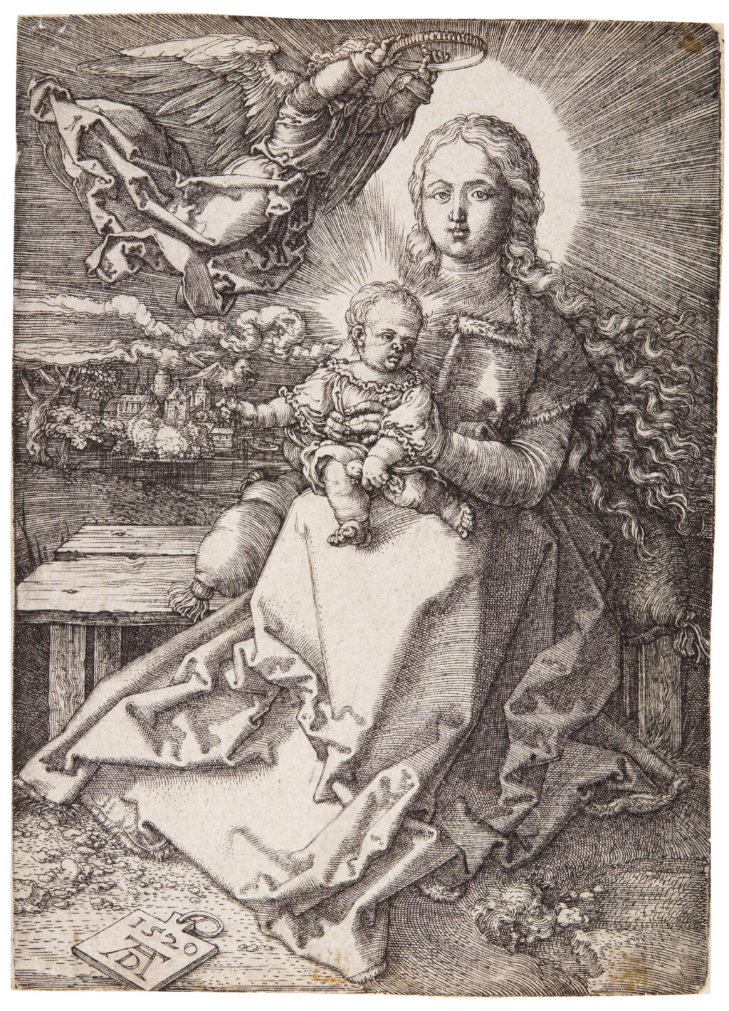 View full screen - View 1 of Lot 8. The Virgin and Child Crowned by One Angel (B. 37; M., Holl. 41).