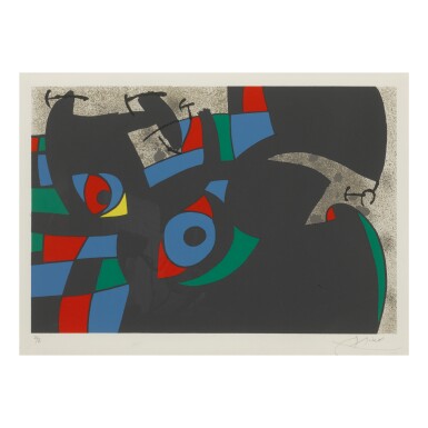 View full screen - View 1 of Lot 132. JOAN MIRÓ | LE LÉZARD AUX PLUMES D'OR: ONE PLATE (M. 803; SEE C. BKS. 148).