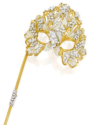 View full screen - View 1 of Lot 165. Henry Dunay | Gold, Diamond and Simulated Diamond 'Lachrymosa' Mask.