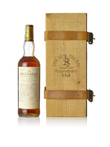 View full screen - View 1 of Lot 6007. The Macallan 25 Year Old Anniversary Malt 43.0 abv NV (1 BT).