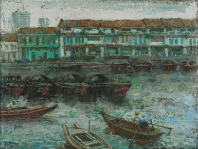 View full screen - View 1 of Lot 224. Liu Kang 劉抗 | Boat Quay, Singapore 新加坡駁船碼頭.