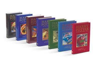 View full screen - View 1 of Lot 281. Rowling, Complete set of the deluxe Harry Potter novels. Bloomsbury, 1999-2007.