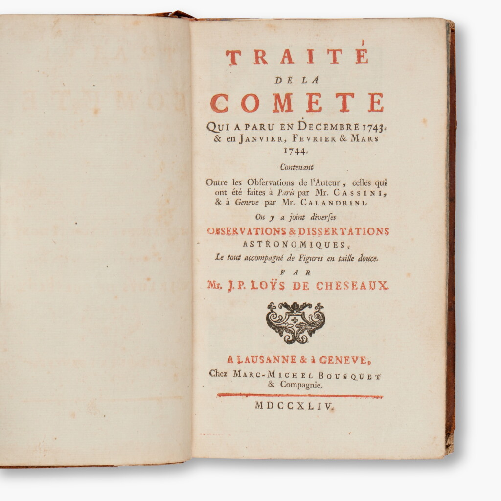 View full screen - View 1 of Lot 125. Chéseaux, Jean Phillip Loys de | Traité de la comète, Lausanne & Geneva, 1744, first edition.