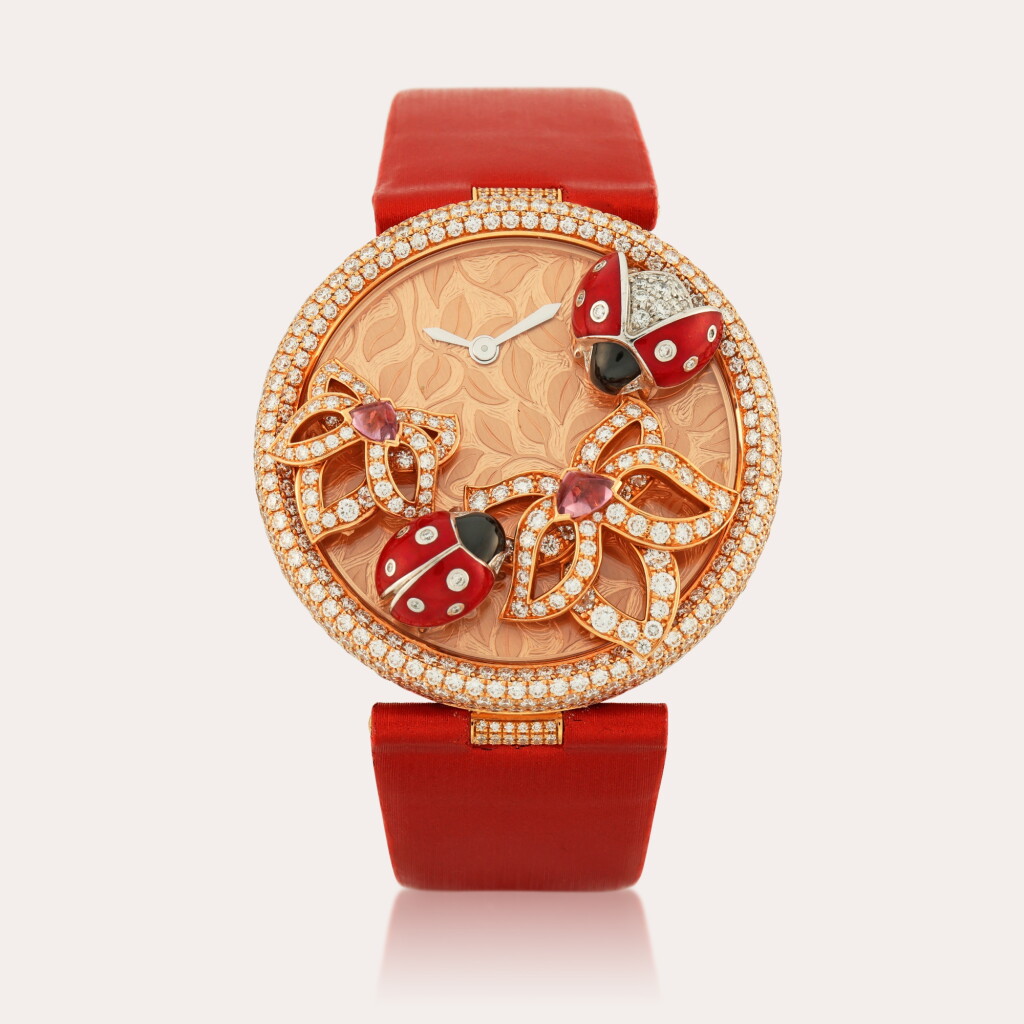 View full screen - View 1 of Lot 116. Le Cirque Animalier de Cartier 'Beetle', Reference HPI00481 | A limited edition pink gold, diamond and sapphire-set wristwatch | Circa 2012.