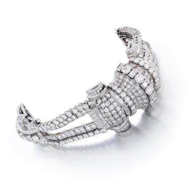 View full screen - View 1 of Lot 48. Bracelet diamant | Diamond bracelet.