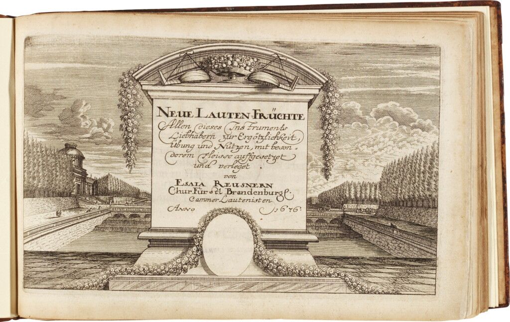 View full screen - View 1 of Lot 100. E. Reusner. Neue Lauten-Früchte, 1676.