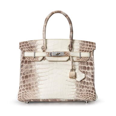 View full screen - View 1 of Lot 1871. White Himalaya Matte Niloticus Crocodile Birkin 30 Palladium Hardware, 2016 | 愛馬仕 | 白色啞光尼羅河鱷魚皮30公分喜馬拉雅柏金包配鍍鈀金屬件,2016年.