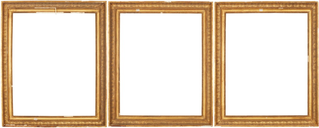 View full screen - View 1 of Lot 63. A group of three early 19th century Empire giltwood and plaster frames.