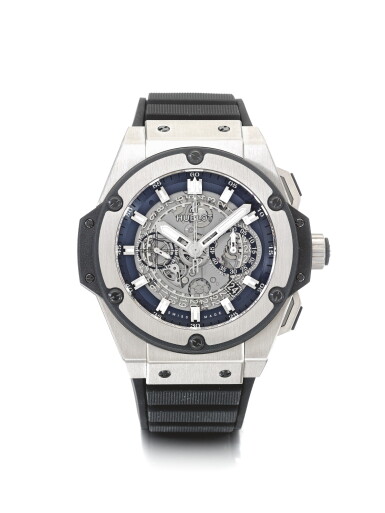 View full screen - View 1 of Lot 104. HUBLOT | REF 701.NX.0170.RX KING POWER 'WORLD POKER TOUR', A TITANIUM FLY BACK CHRONOGRAPH WRISTWATCH WITH DATE CIRCA 2015.