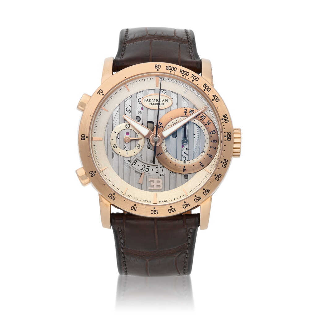 View full screen - View 1 of Lot 50. Bugatti Atalante Flyback Chronograph, ref. PFC329-1000100 | A pink gold flyback chronograph wristwatch with date | Circa 2012.