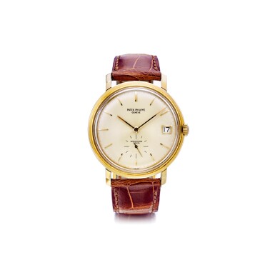 View full screen - View 1 of Lot 1006. PATEK PHILIPPE | REF 3445, RETAILED BY SERPICO Y LAINO: A YELLOW GOLD AUTOMATIC WRISTWATCH WITH DATE, MADE IN 1964 | 百達翡麗 |零售商為SERPICO Y LAINO:3445型號黃金自動上鏈腕錶備日期顯示,1964年製.